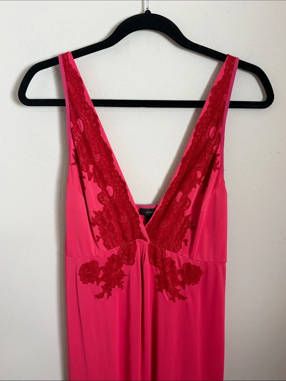 Natori Pink and Red Maxi Nightgown Size L/XL